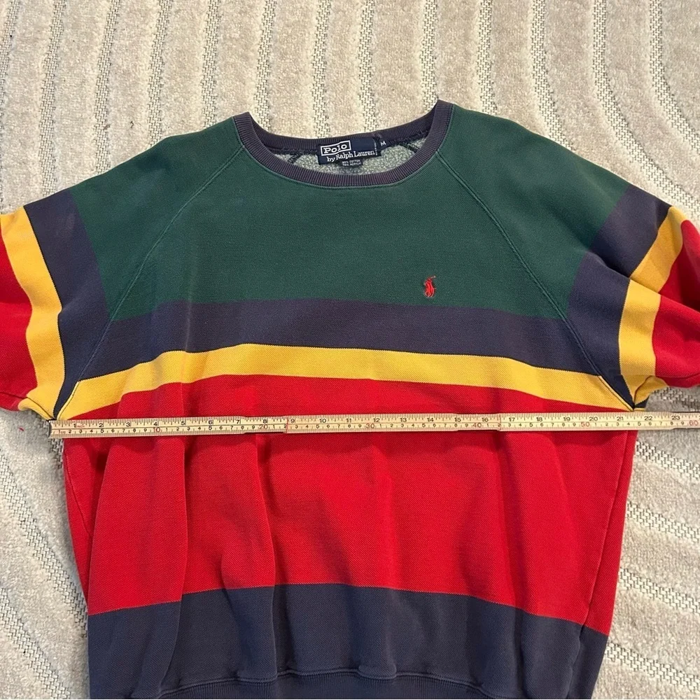 Vintage Polo Ralph Lauren Colorful Stripe Crewneck Sweatshirt *Rare - M